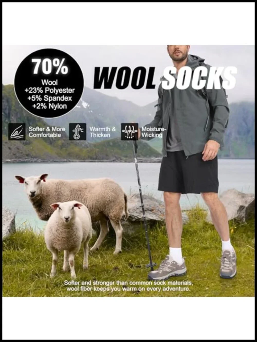 Merino Wool Quarter Socks for Men Women, Hiking Running, Cushioned Compression,